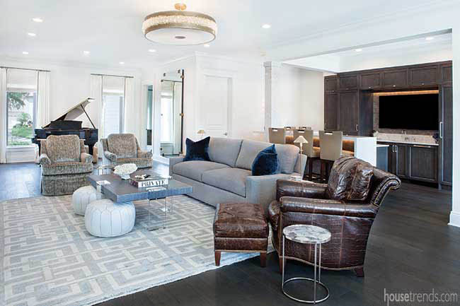 Entertaining area with a plethora of seating options