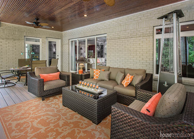 Space heater keeps a deck open for the majority of the year