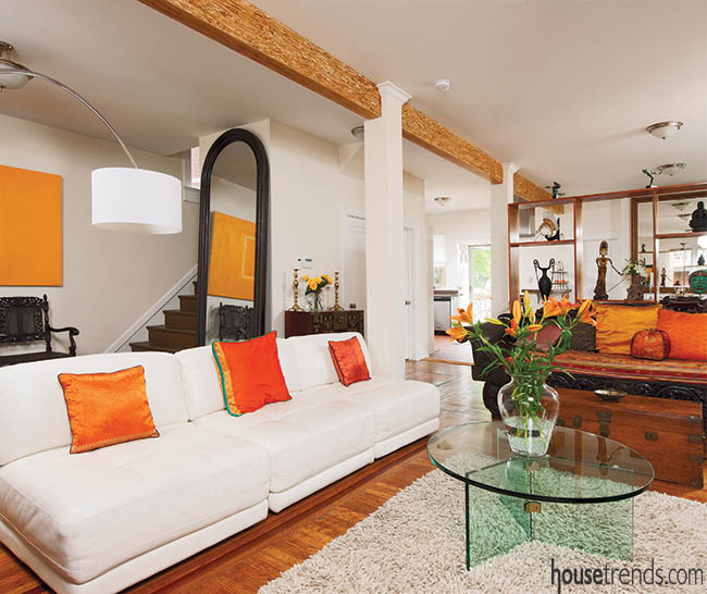 Radiant heat flooring keeps a house green