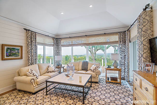 Shiplap adds texture to a living room