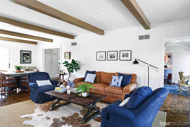 Family room with a rustic touch