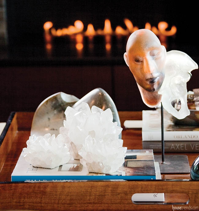 Living room features local art