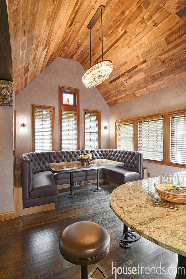 Windows lighten up a breakfast nook