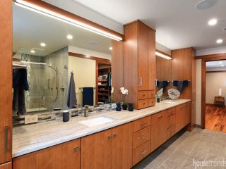Bathroom remodel features heated floors