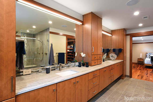 Bathroom remodel features heated floors