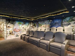 Home theater is controlled with whole house audio