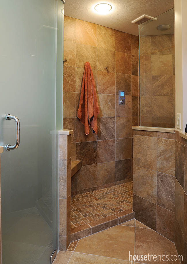 Porcelain tile creates a natural look