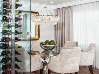 Light fixture adds sparkle to a dining room