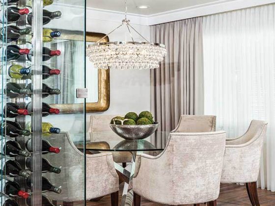 Light fixture adds sparkle to a dining room