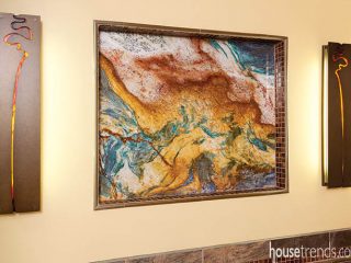 Granite adds a shock of color to a bathroom