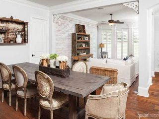 Rustic dining table with a farmhouse feel