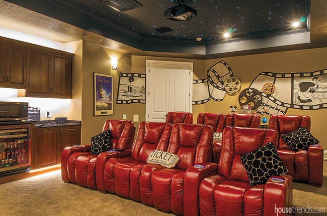 Home theater seating urges watchers to kick back and relax