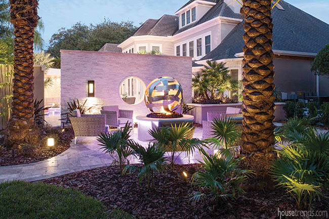 Sculpture dresses up a private sitting area