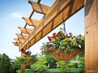 Pergola adds privacy to a back yard