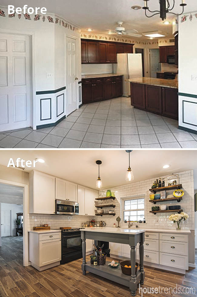 Shaker cabinets transform an outdated kitchen