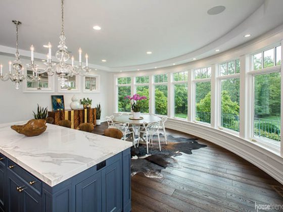 Curved windows brighten up a remodeled kitchen