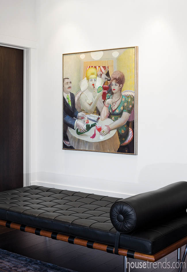 Daybed takes up residence between kitchen and living room