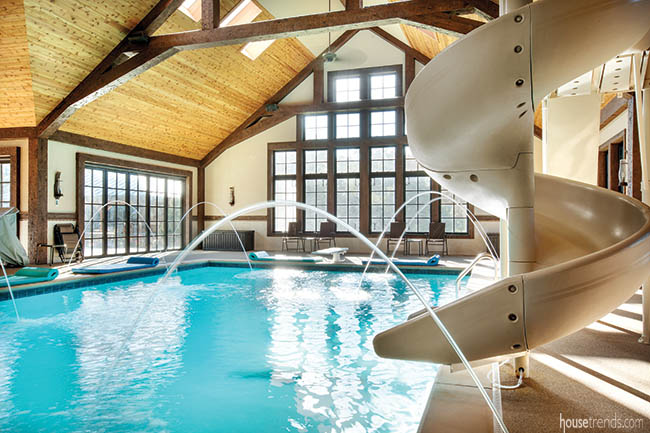 Windows make an indoor pool feel like it's outdoors