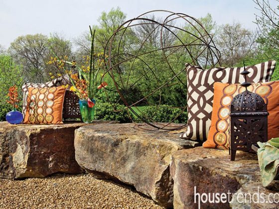 Fireplace seating strays from the traditional