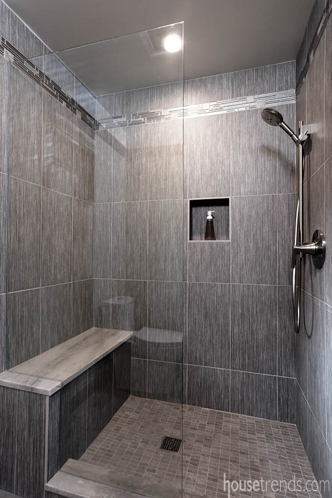 Owners prefer frameless glass shower to a bathtub