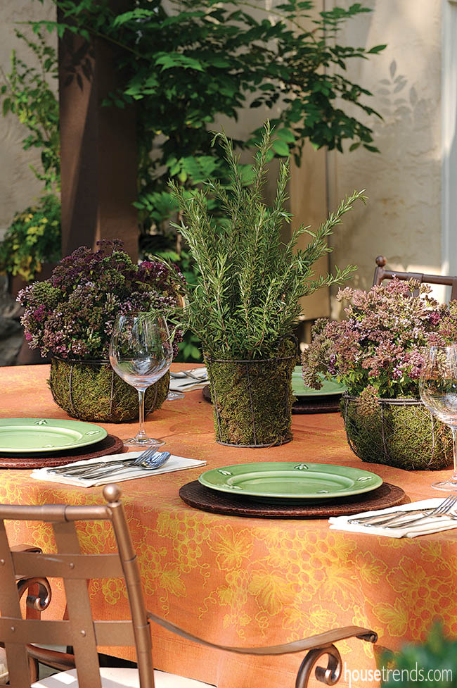 Furniture creates a Tuscan look