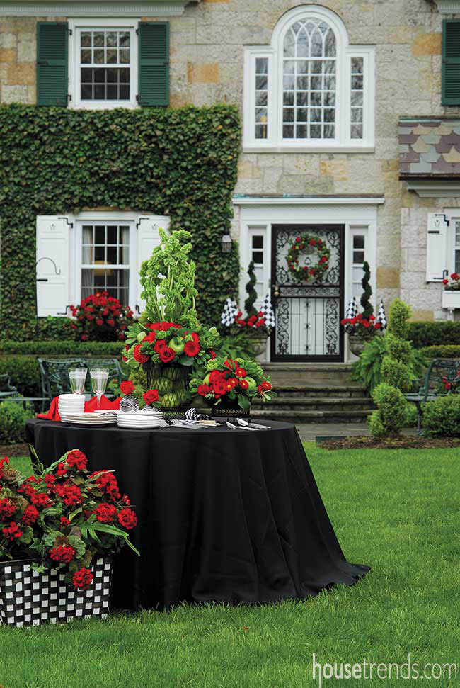 Table settings with a specific theme