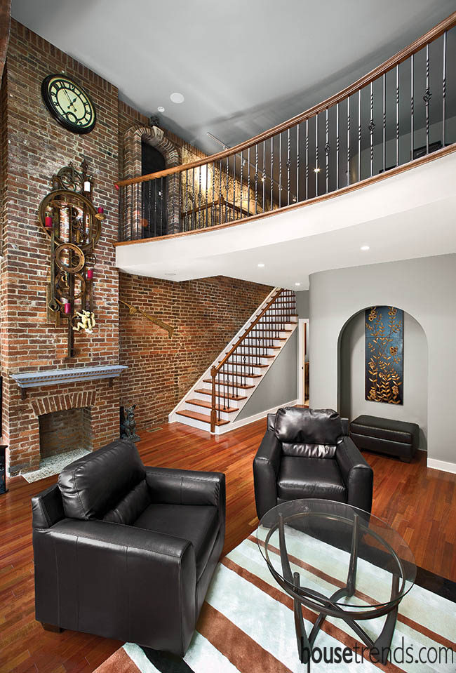 Sculpture adds interest to a living room