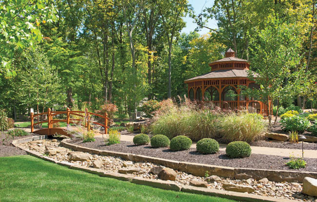 Landscape design spans multiple lots
