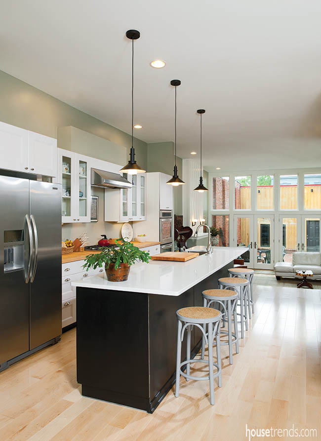 Sleek island takes over a kitchen design