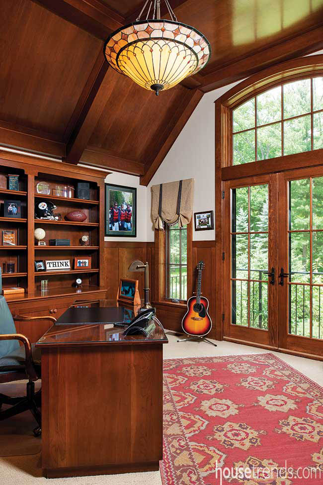 Custom woodwork in a home office