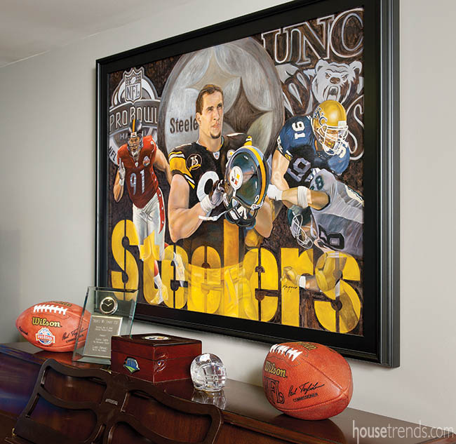 Custom painting dedicated to a life of football