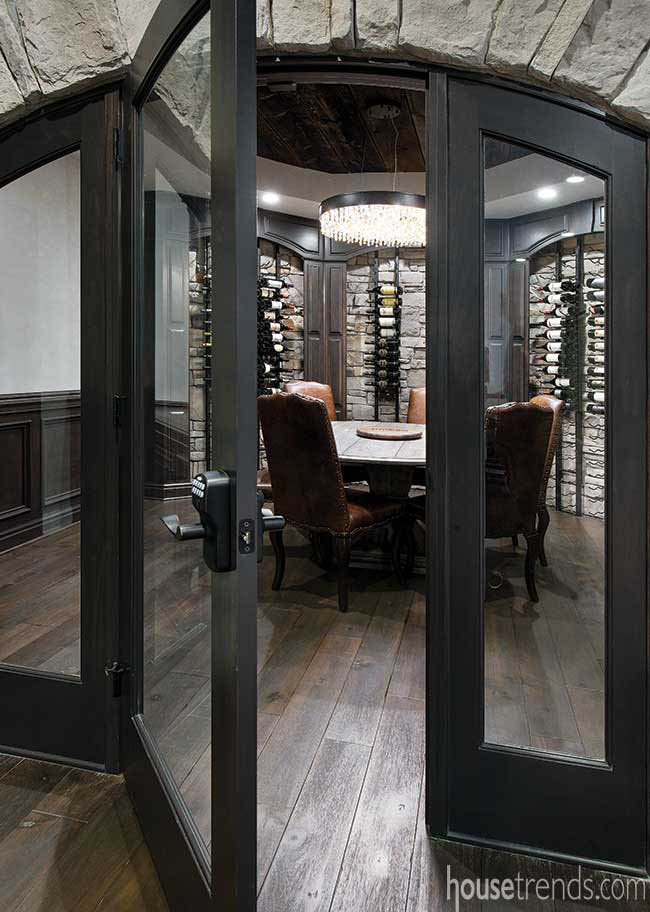 Furniture adds cozy touch to a wine room