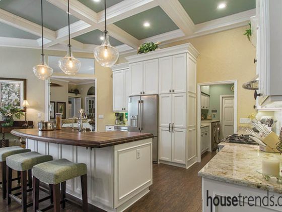 Kitchen island creates efficient traffic pattern