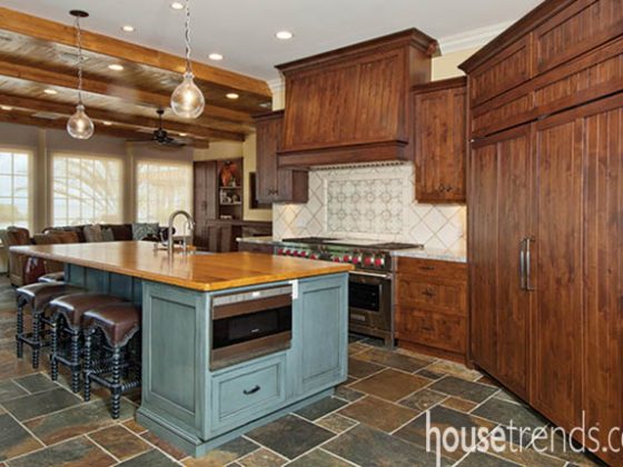 Kitchen island with rustic charm