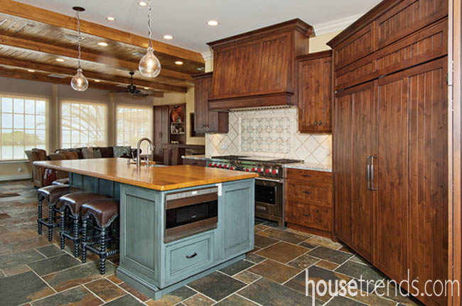 Kitchen island with rustic charm