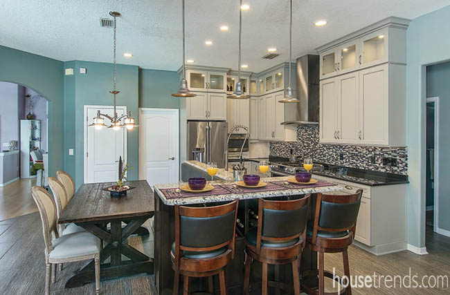 Kitchen cabinets bring color to a home