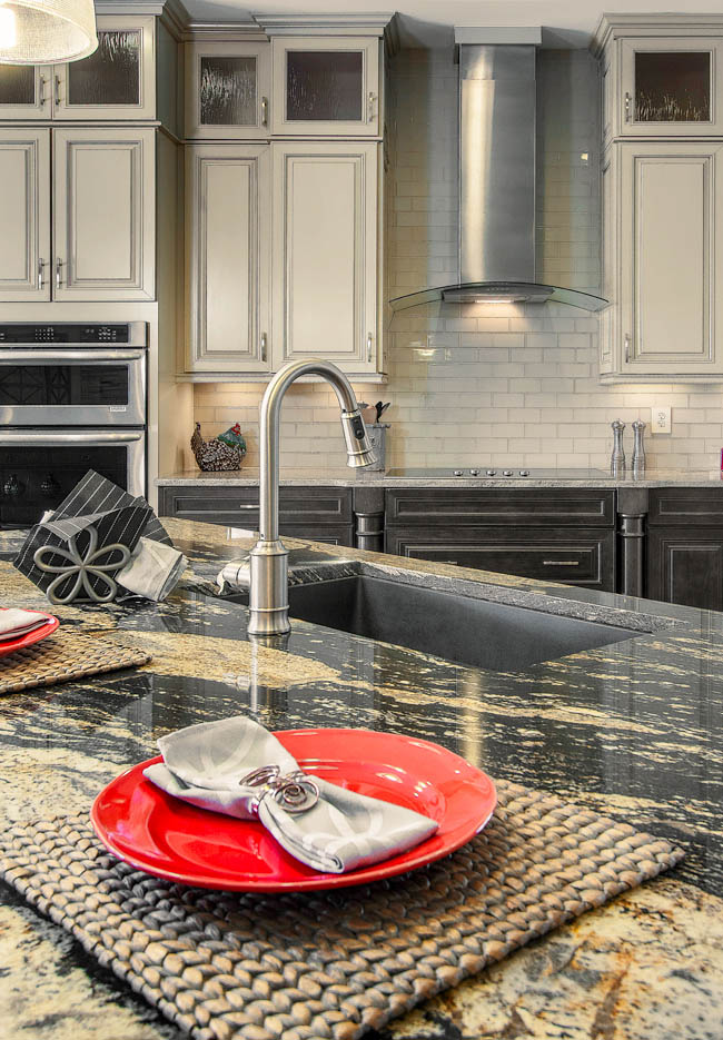 Granite colors portray the dark side of kitchen design