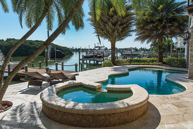 Inground pool comes with a water view