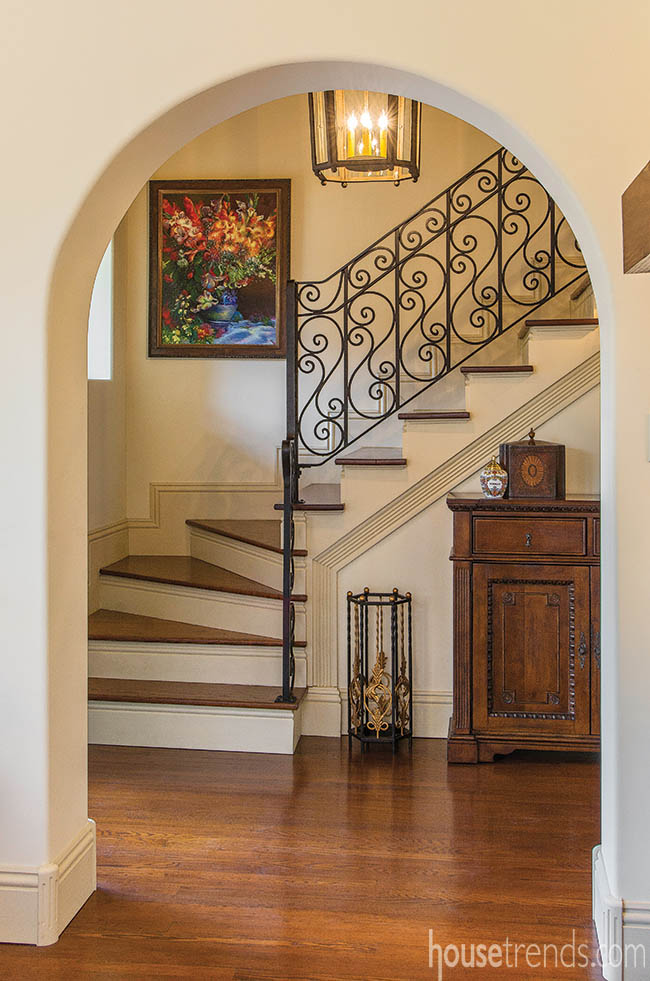 Wrought iron staircases define a design style