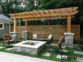 Shade for the day, fire pit for the night