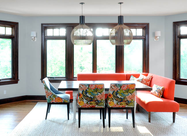 Dining room proudly boasts a modern twist