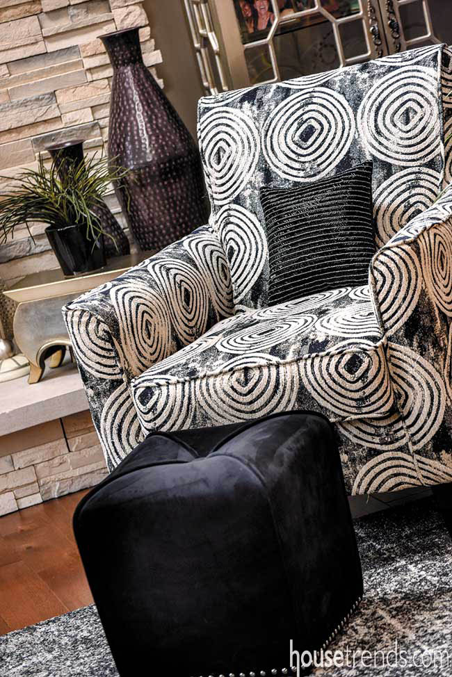 Black and white living room furniture