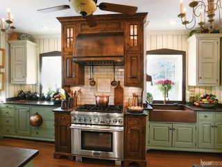 Kitchen cabinet design embraces symmetry