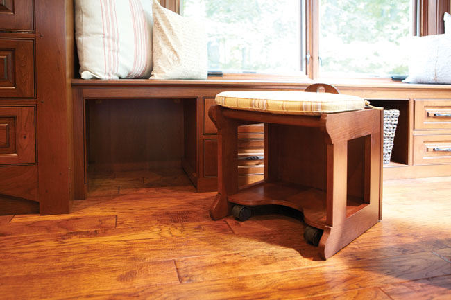 Window seat helps with home organization