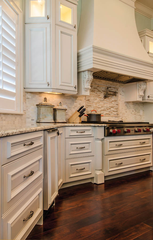Kitchen cabinets feature one-of-a-kind color