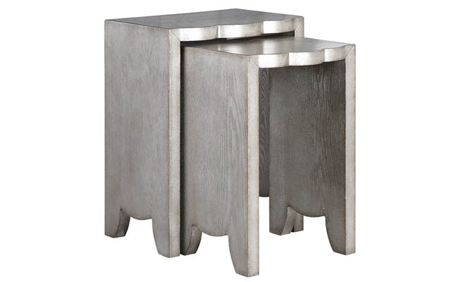 Nesting tables with scalloped top