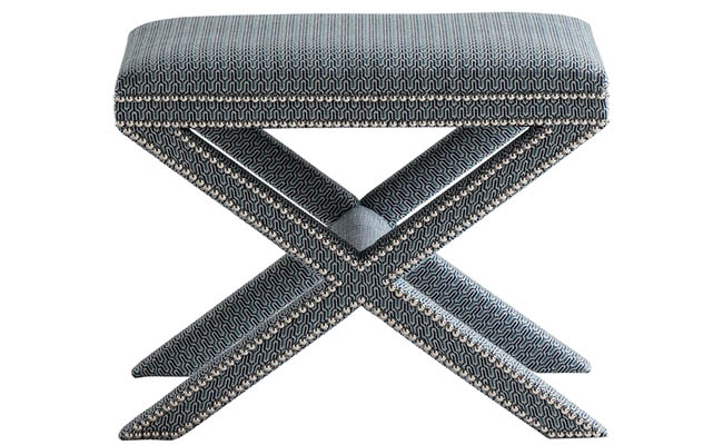 Ottoman with nailhead trim