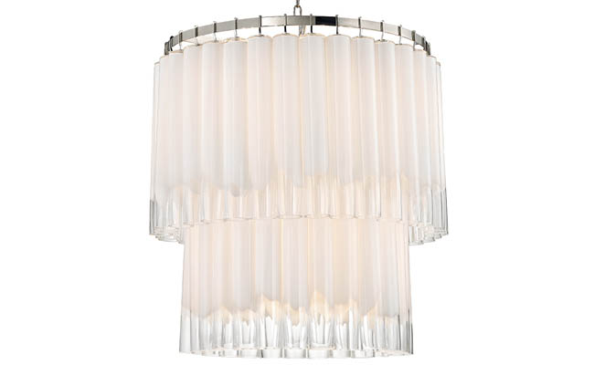 Chandelier made of frosted glass