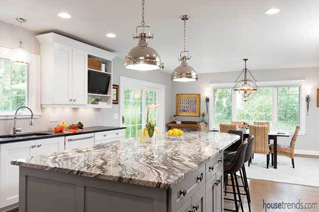 Granite countertop adds movement to a kitchen