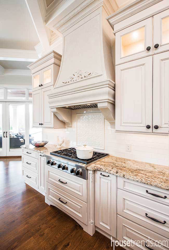 Light colored cabinetry in a traditional kitchen